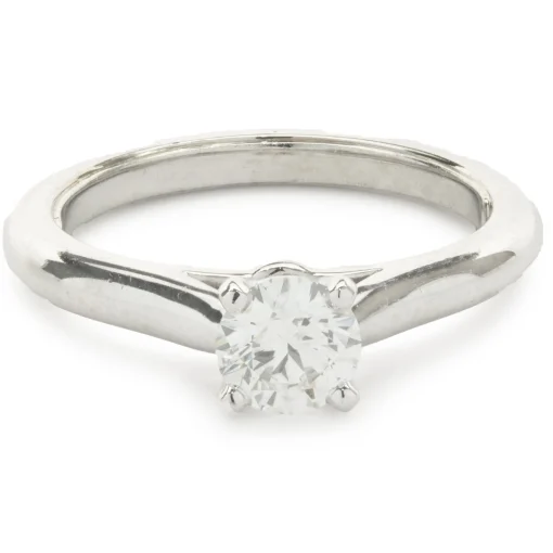 Cartier Platinum Round Brilliant Cut Diamond Engagement Ring