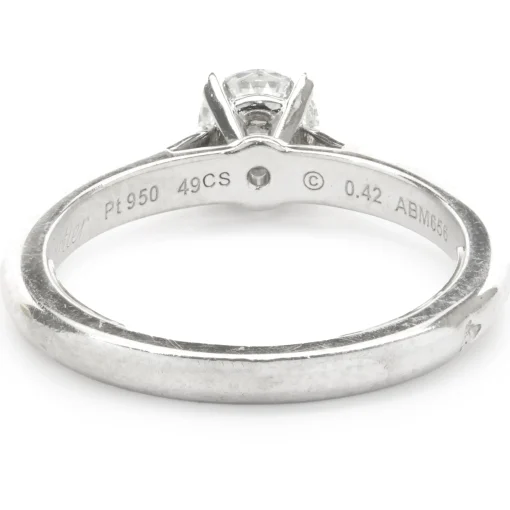 Cartier Platinum Round Brilliant Cut Diamond Engagement Ring