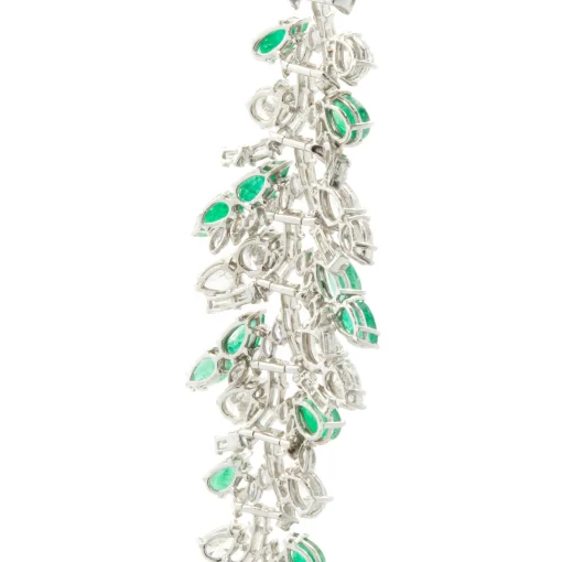 Cartier Platinum Vintage Diamond and Emerald Bracelet
