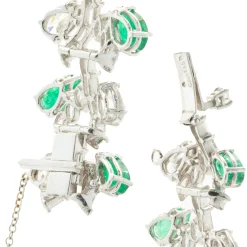 Cartier Platinum Vintage Diamond and Emerald Bracelet