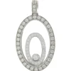 Chopard 18 Karat White Gold Happy Diamond Floating Pendant