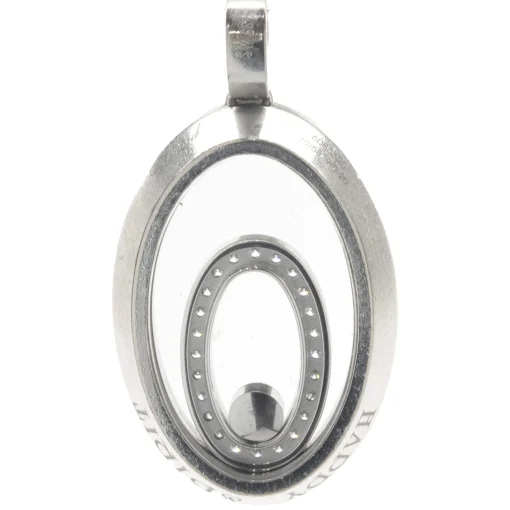 Chopard 18 Karat White Gold Happy Diamond Floating Pendant