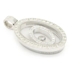 Chopard 18 Karat White Gold Happy Diamond Floating Pendant