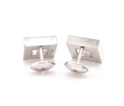 Chopard 18 Karat White Gold Happy Diamond Square Stud Earrings