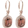 Chromia 18 Karat Rose Gold Salmon Tourmaline and Diamond Drop Earrings
