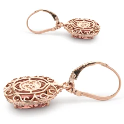 Chromia 18 Karat Rose Gold Salmon Tourmaline and Diamond Drop Earrings