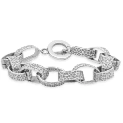 Claudio Agudato Sterling Silver Oval Link Bracelet