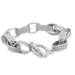 Claudio Agudato Sterling Silver Oval Link Bracelet