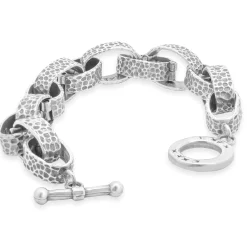 Claudio Agudato Sterling Silver Oval Link Bracelet