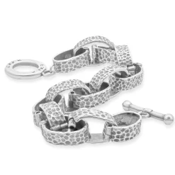 Claudio Agudato Sterling Silver Oval Link Bracelet
