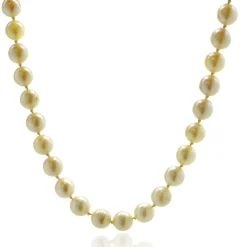 Cream 7MM Pearl Necklace with Sterling Silver Clasp
