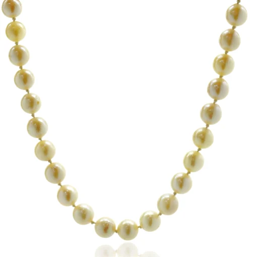 Cream 7MM Pearl Necklace with Sterling Silver Clasp