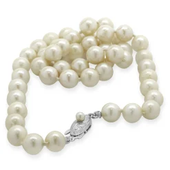 Cream 7MM Pearl Necklace with Sterling Silver Clasp