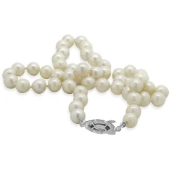 Cream 7MM Pearl Necklace with Sterling Silver Clasp