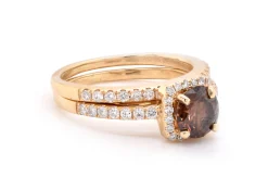 0.9 Ct 14 Karat Yellow Gold Diamond Wed Set