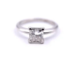 1.00ct Princess Cut Platinum Diamond Engagement Ring