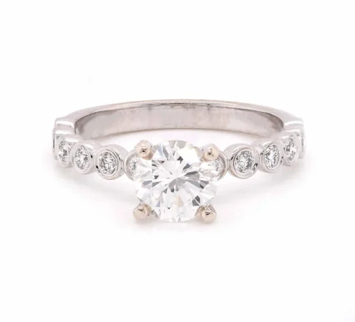 1.00ct Round 14 Karat White Gold Diamond Engagement Ring