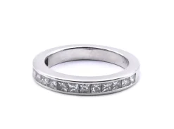1.00cttw Princes cut Diamond Platinum Band