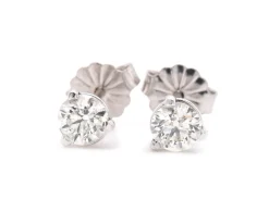 0.60cttw Round 14 Karat White Gold Diamond Stud Earrings