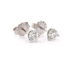 0.60cttw Round 14 Karat White Gold Diamond Stud Earrings