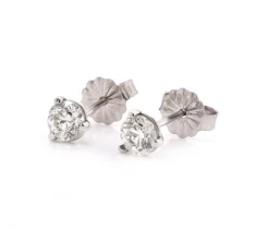 0.60cttw Round 14 Karat White Gold Diamond Stud Earrings