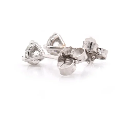 0.60cttw Round 14 Karat White Gold Diamond Stud Earrings