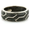 David Yurman 18 Karat White Gold Forged Carbon 8MM Band