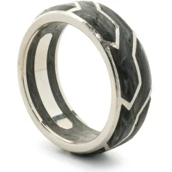 David Yurman 18 Karat White Gold Forged Carbon 8MM Band