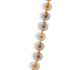 David Yurman 18 Karat Yellow Gold Pastel Pink and Ivory Opera Length Pearl Necklace