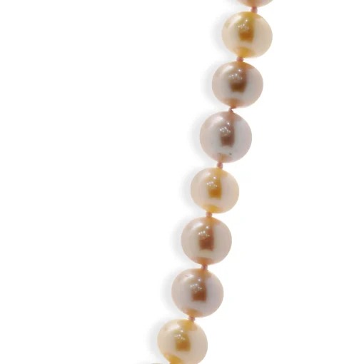 David Yurman 18 Karat Yellow Gold Pastel Pink and Ivory Opera Length Pearl Necklace