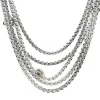 David Yurman Sterling Silver 5 Strand Multi Gemstone Station Necklace