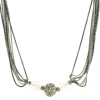 David Yurman Sterling Silver Eight Strand Diamond Quatrefoil Necklace