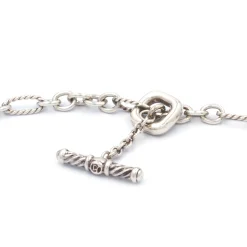 David Yurman Sterling Silver and 18 Karat Yellow Gold Smoky Quartz and Diamond Figaro Bijoux Necklace