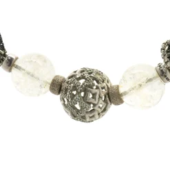 David Yurman Sterling Silver Eight Strand Diamond Quatrefoil Necklace