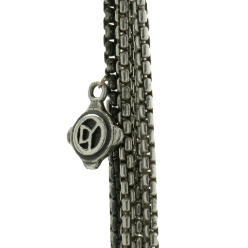 David Yurman Sterling Silver Eight Strand Diamond Quatrefoil Necklace