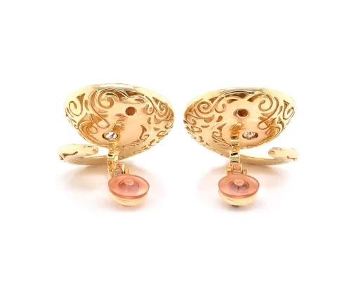 De Grisogono 18 Karat Yellow Gold Citrine and Yellow Diamond Swirl Earrings