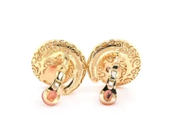 De Grisogono 18 Karat Yellow Gold Citrine and Yellow Diamond Swirl Earrings