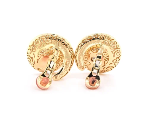De Grisogono 18 Karat Yellow Gold Citrine and Yellow Diamond Swirl Earrings
