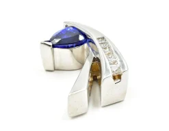 Diamond and 2.50 Carat Tanzanite Pendant 18k White Gold