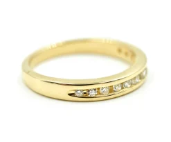Diamond Channel Set Wedding Band 14k Yellow Gold