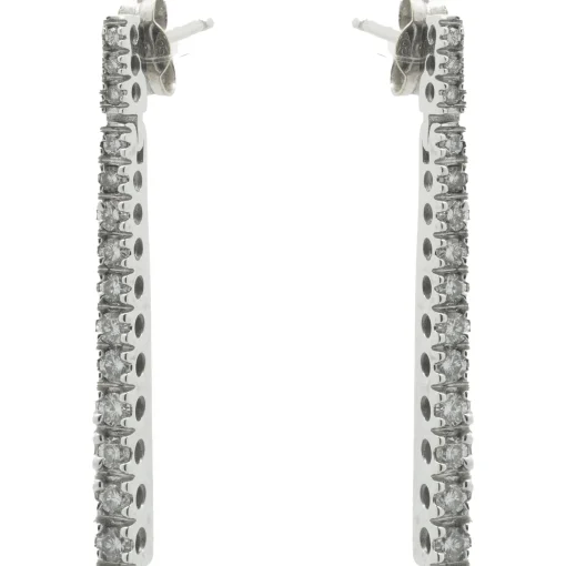 Diamond 18k White Gold Drop Earrings