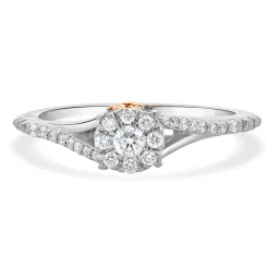 Disney 10 Karat Two Tone Diamond “Rose” Engagement Ring
