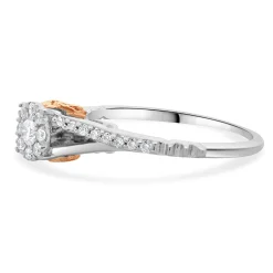Disney 10 Karat Two Tone Diamond “Rose” Engagement Ring