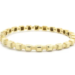 Doris Panos 18 Karat Yellow Gold Diamond Bangle Bracelet