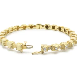 Doris Panos 18 Karat Yellow Gold Diamond Bangle Bracelet