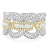 Effy 14 Karat White & Yellow Gold Diamond Duo Open Circle Link Cigar Band