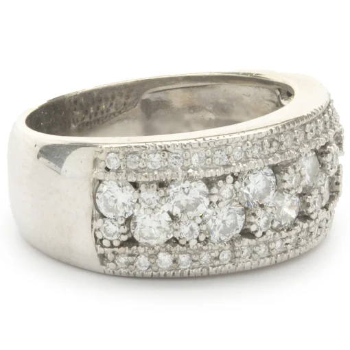 Effy 14 Karat White Gold Diamond Bubble Band