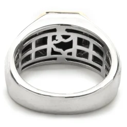 Effy Sterling Silver and 14 Karat Yellow Gold Black Onyx and Diamond Ring