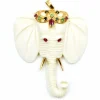Elephant 14k Yellow Gold Pendant set with Rubies, Sapphires and Tsavorites