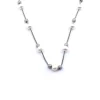 Frederic Duclos Pearl and Sterling Silver Station Necklace